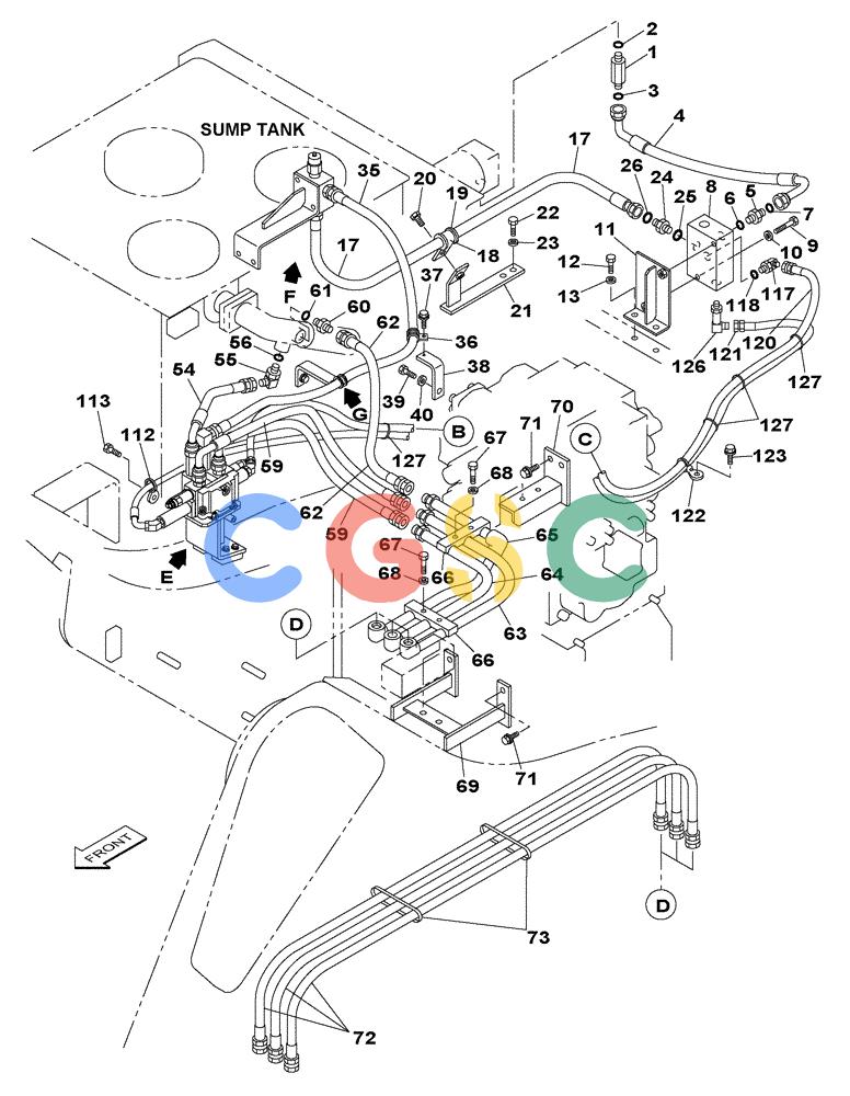 纽荷兰零件查询(E805) - CRAWLER EXCAVATOR TIER 3 (7/06-) (08-040-00[01]) - HYDRAULIC CIRCUIT - SMALL FLOW New Holland Constructuion