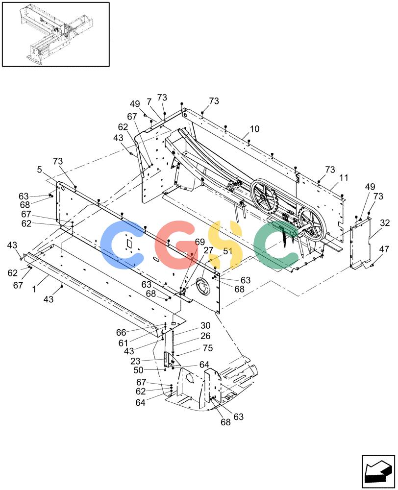 凯斯零件查询(SB521) - SMALL SQUARE BALER (8/08-12/15) (60.220.01) - FEEDER, SUPPORTS Case Agriculture