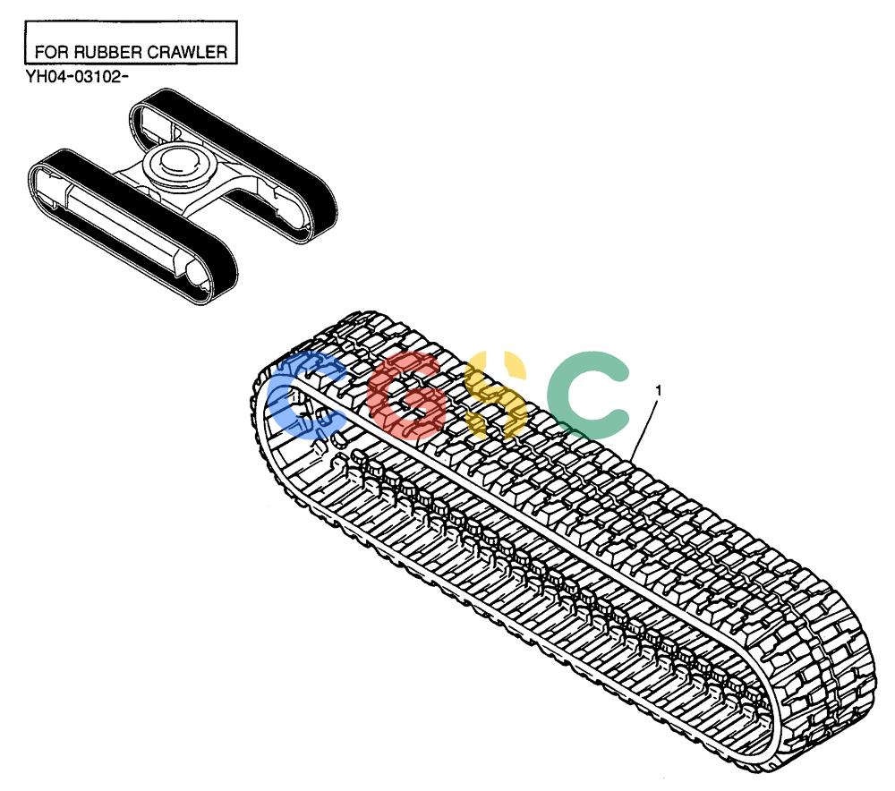 纽荷兰零件查询(E135SR) - CRAWLER EXCAVATOR ASN YY04-06254 (02-028) - RUBBER, CRAWLER BELT New Holland Constructuion