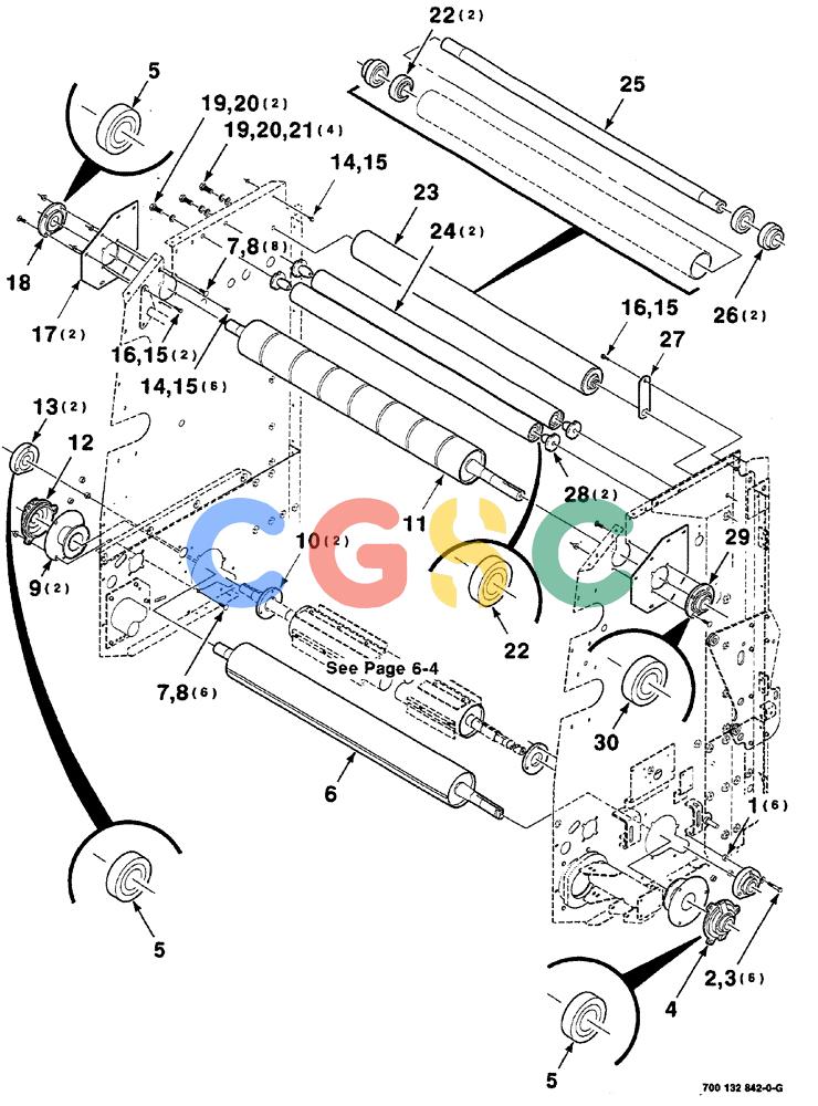 凯斯零件查询(RS561A) - CASE IH ROUND BALER (1/99-12/00) (6-002) - ROLLER ASSEMBLIES, UPPER Case Agriculture