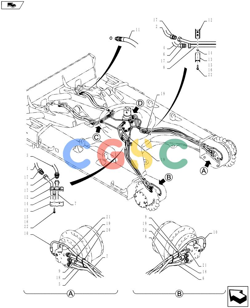 纽荷兰零件查询(E135B) - CRAWLER EXCAVATOR TIER 3 - ASN YH05-07001 (N8TA13006) (1/08-) (0309[03]) - HYDRAULIC LINES, LOW New Holland Constructuion