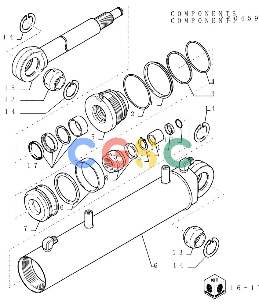 纽荷兰零件查询(DC150.B) - CRAWLER DOZER TIER 2 (3/03-) (9.440[10]) - ANGLE CYLINDERS - OPTIONAL CODE 784180031 - 784181041 - VERSION (01-02) New Holland Constructuion