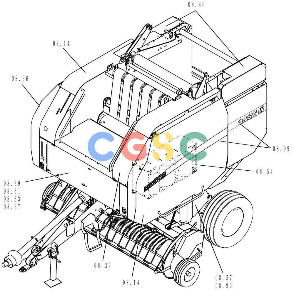 凯斯零件查询(RBX453) - CASE IH ROUND BALER (9/05-12/06) (SECTION 08[RBX453]) - PICTORIAL INDEX, SHEET METAL & DECALS Case Agriculture