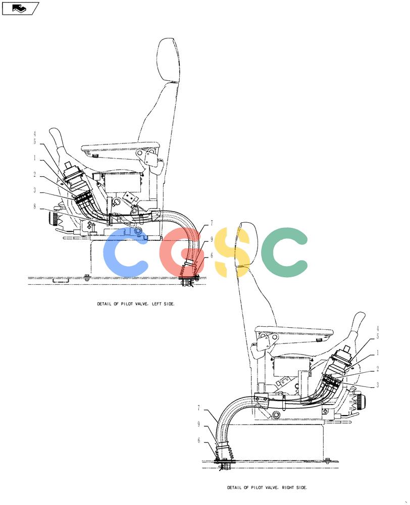 纽荷兰零件查询(E135BSRLC) - CRAWLER EXCAVATOR ASN YH06-08001 (01-035[02]) - CONTROL LINES, REMOTE New Holland Constructuion