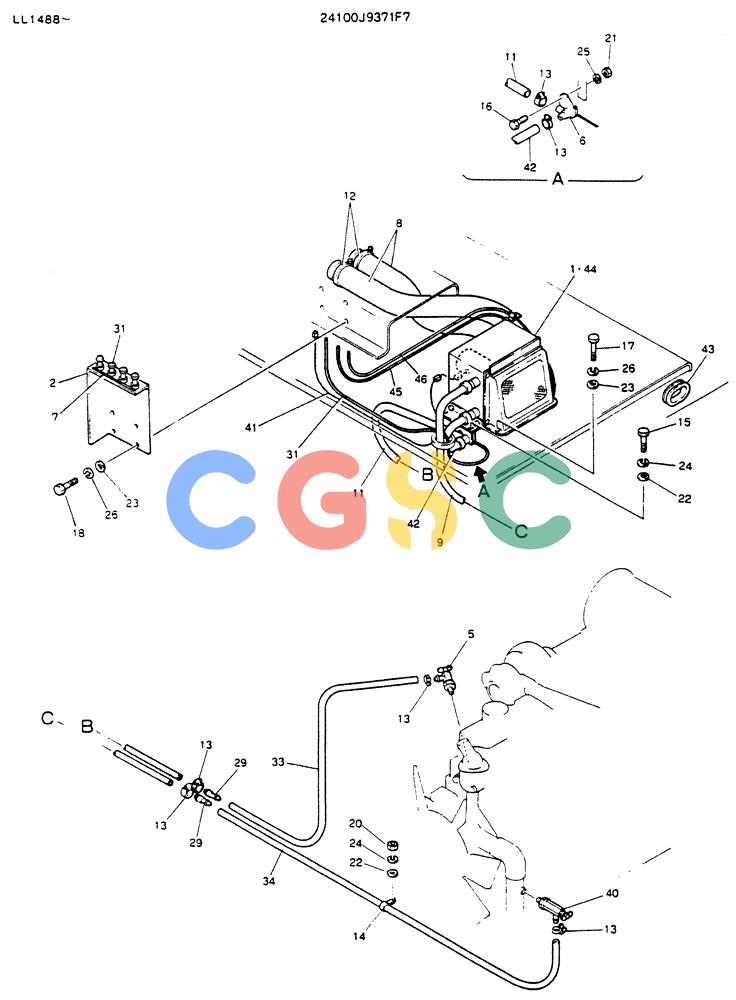 神钢零件查询(K909LC) - MARK II EXCAVATOR ASN LL1488 (1/87-12/03) (05-011) - HEATER AND DEFROSTER Kobelco