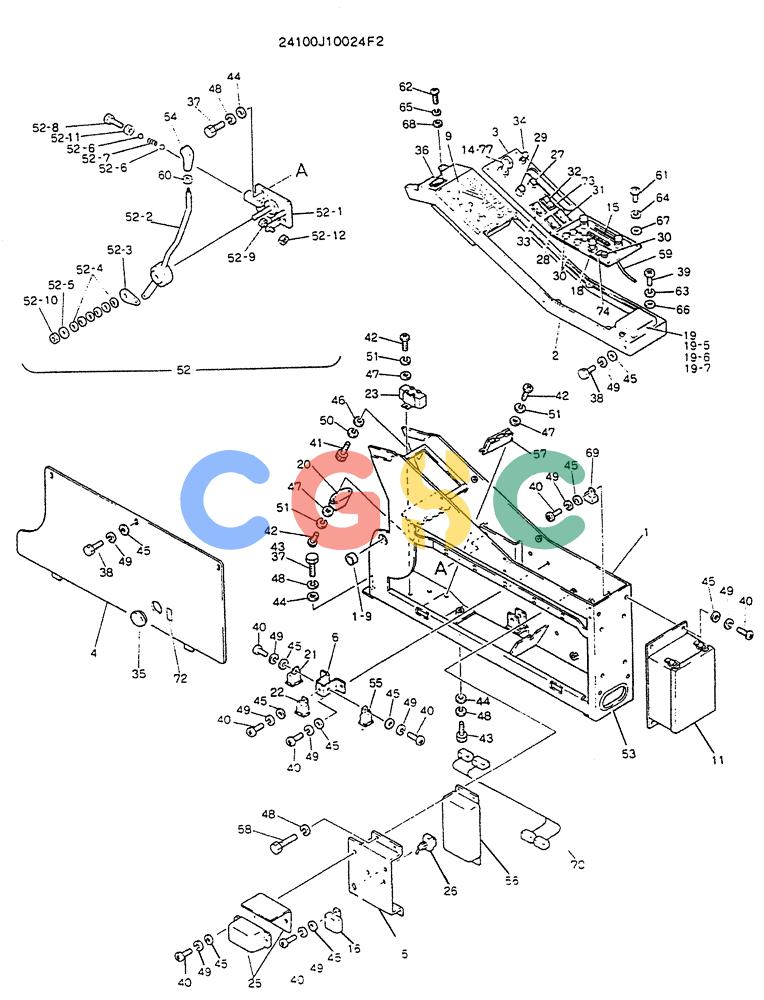神钢零件查询(K905LC) - MARK II EXCAVATOR BTW YP1001 - YP1281. (4/89-12/03) (05-009) - PANEL ASSY, INST Kobelco