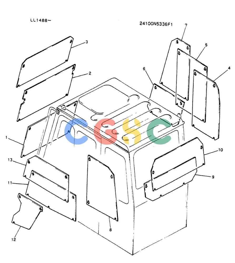 神钢零件查询(K909LC) - MARK II EXCAVATOR ASN LL1488 (1/87-12/03) (08-002) - GUARD ASSY Kobelco