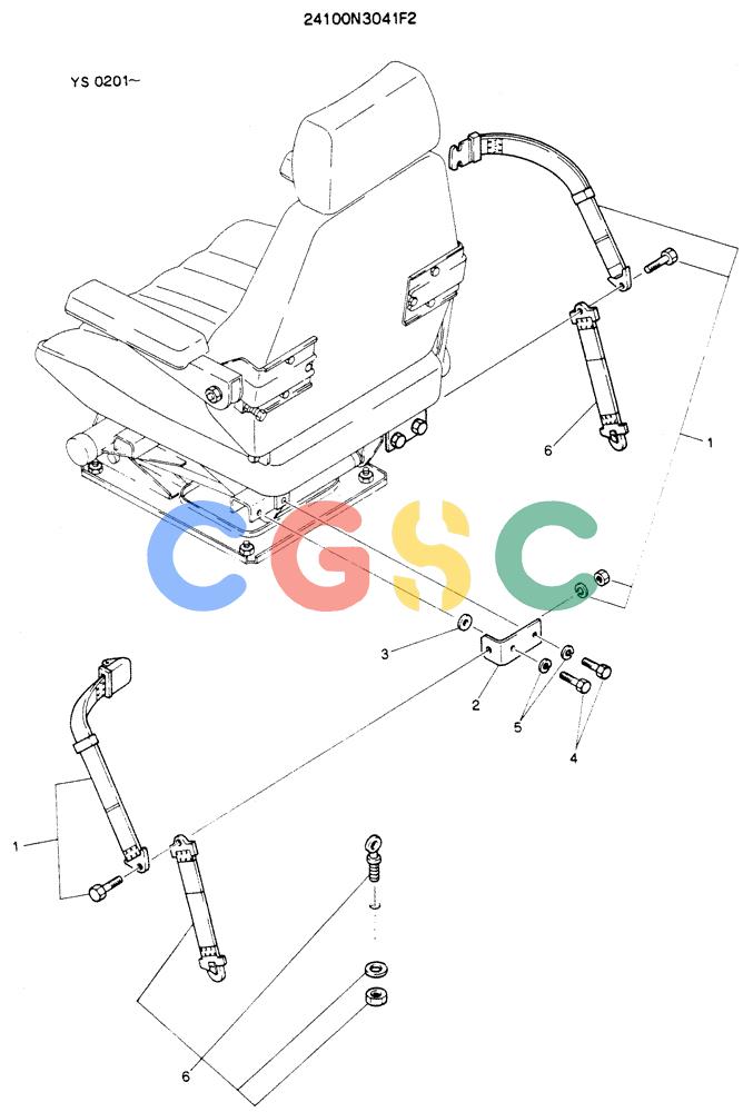 神钢零件查询(K916LC) - MARK II EXCAVTOR ASN YS0201 (1/89-12/03) (08-005) - BELT ASSY, SEAT Kobelco