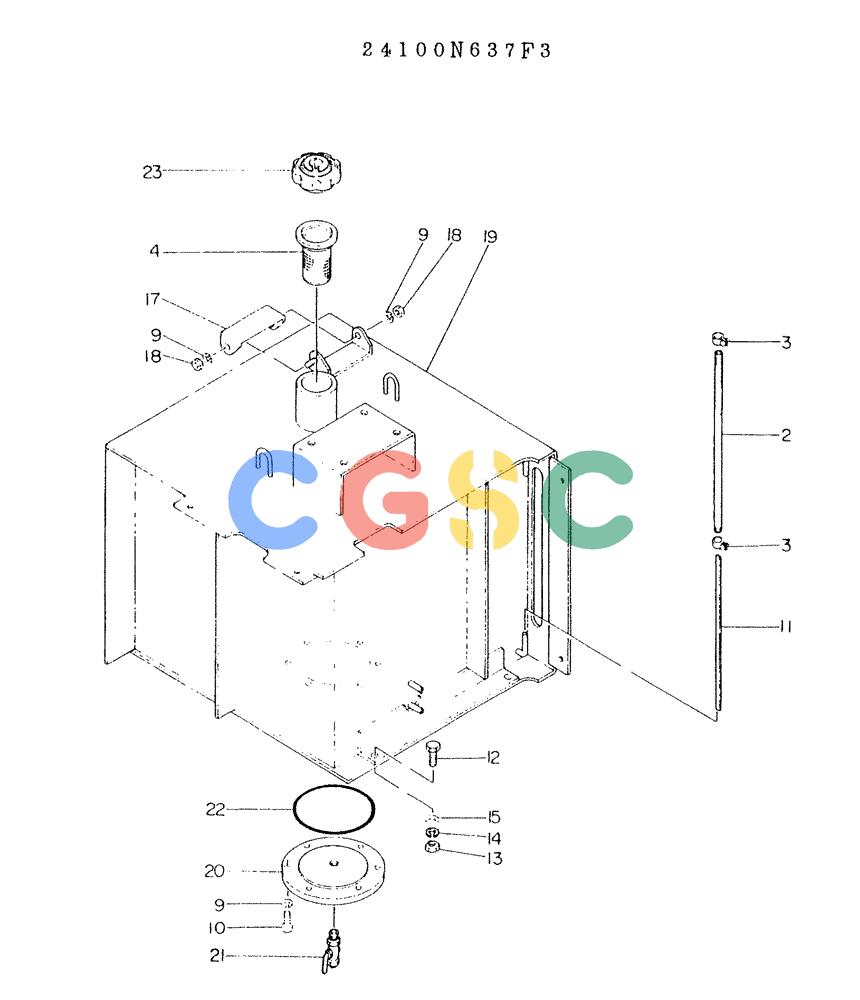 神钢零件查询(K903A) - EXCAVATOR BTW K2748 - K3928 (1/76-12/03) (01-004) - TANK ASSY, FUEL Kobelco