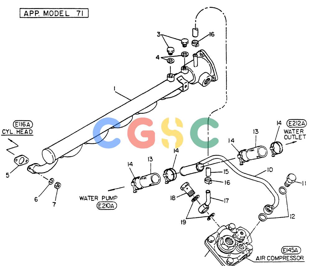 神钢零件查询(FD6T04) - NISSAN DIESEL ENGINE - LK500 (1/06-12/06) (03-004[02]) - MANIFOLD-WATER Kobelco