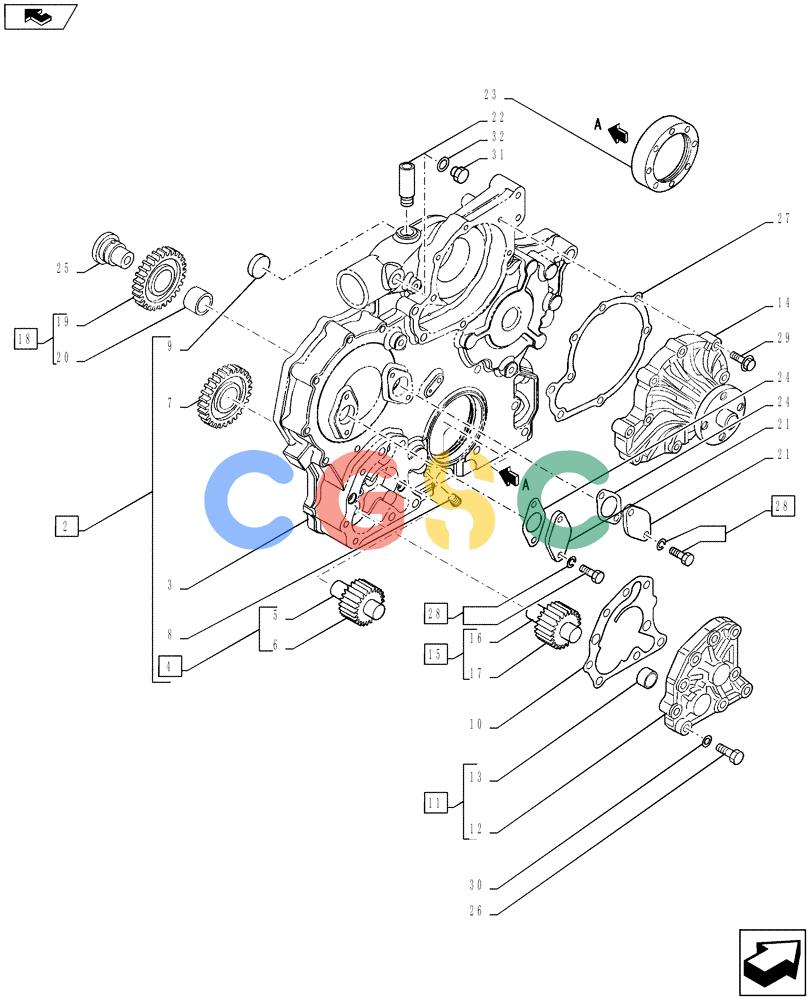 纽荷兰零件查询(E135BSRLC) - CRAWLER EXCAVATOR ASN YH06-08001 (08-008[01]) - TIMING GEAR CASE New Holland Constructuion