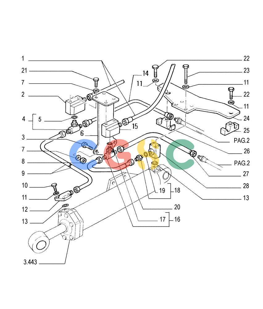 纽荷兰零件查询(FL175) - CRAWLER LOADER (N.A. VERSION) (6/92-) (3.440[01]) - LIFT CYLINDERS PIPING New Holland Constructuion