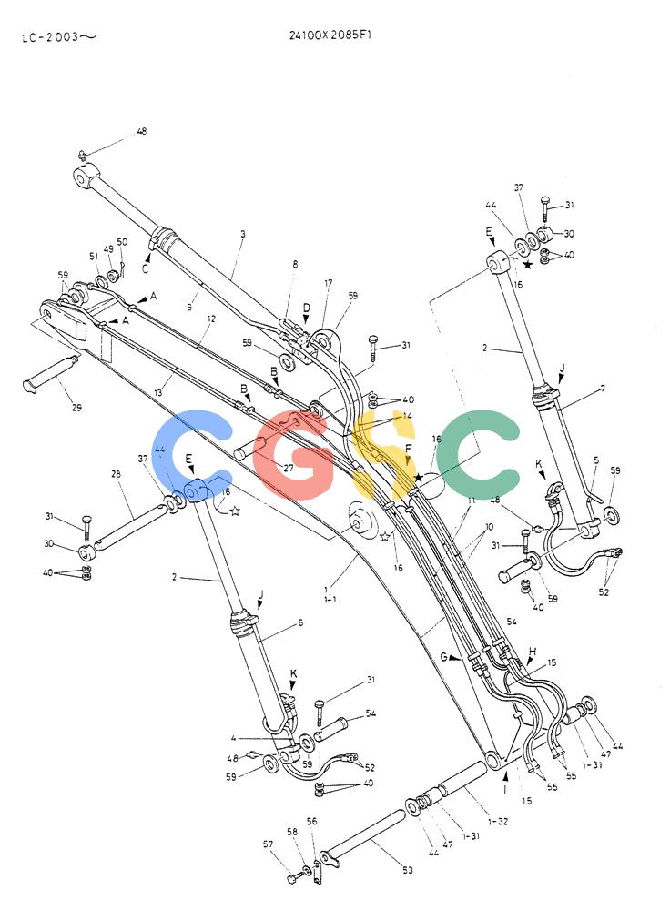 神钢零件查询(K912A) - EXCAVATOR BTW LC-2003 - LC-2016 (1/85-12/03) (07-001[01]) - BOOM ASSY Kobelco