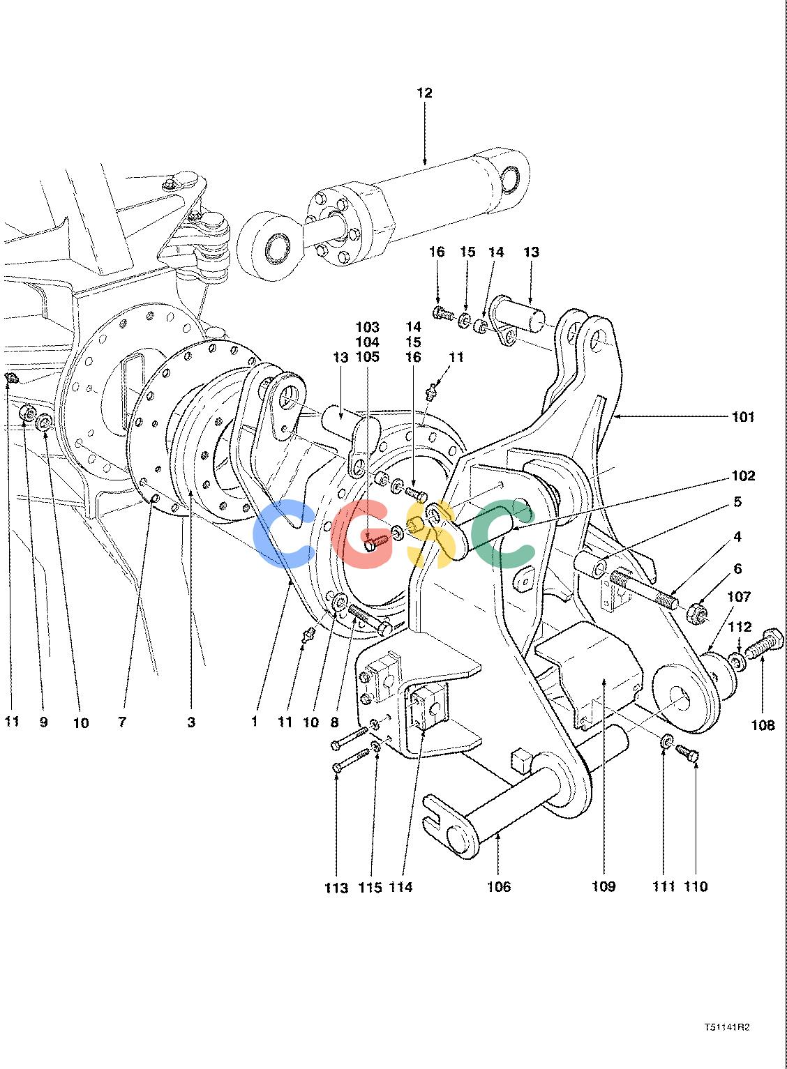 约翰迪尔零件查询TJ950 - ATTACHMENTS WRIST ASSEMBLY 24`` HEAD ( 960699 - ) 4542-056/10 [4542-056/10]EPC John Deere online