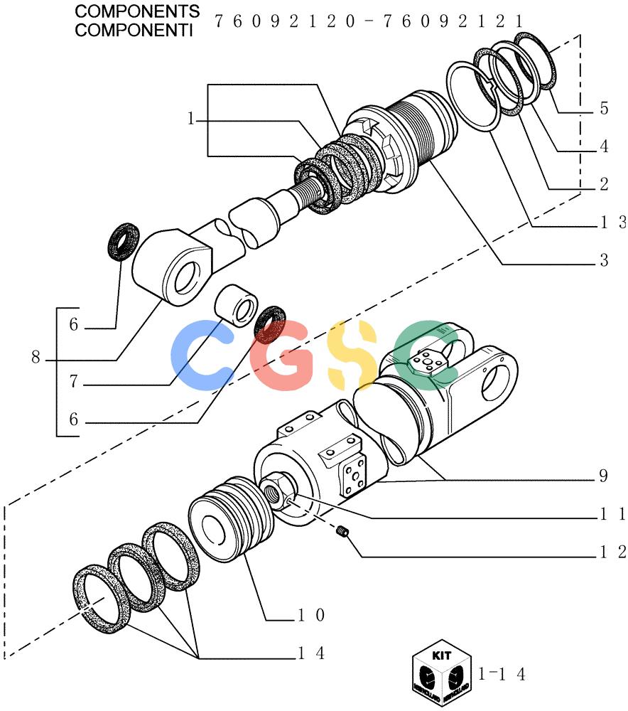 纽荷兰零件查询(DC180.B) - CRAWLER DOZER TIER 2 (3/03-) (9.522[05]) - RIPPER (PD) - LIFT CYLINDERS - OPTIONAL CODE 784115051 - VERSION (01-02) New Holland Constructuion