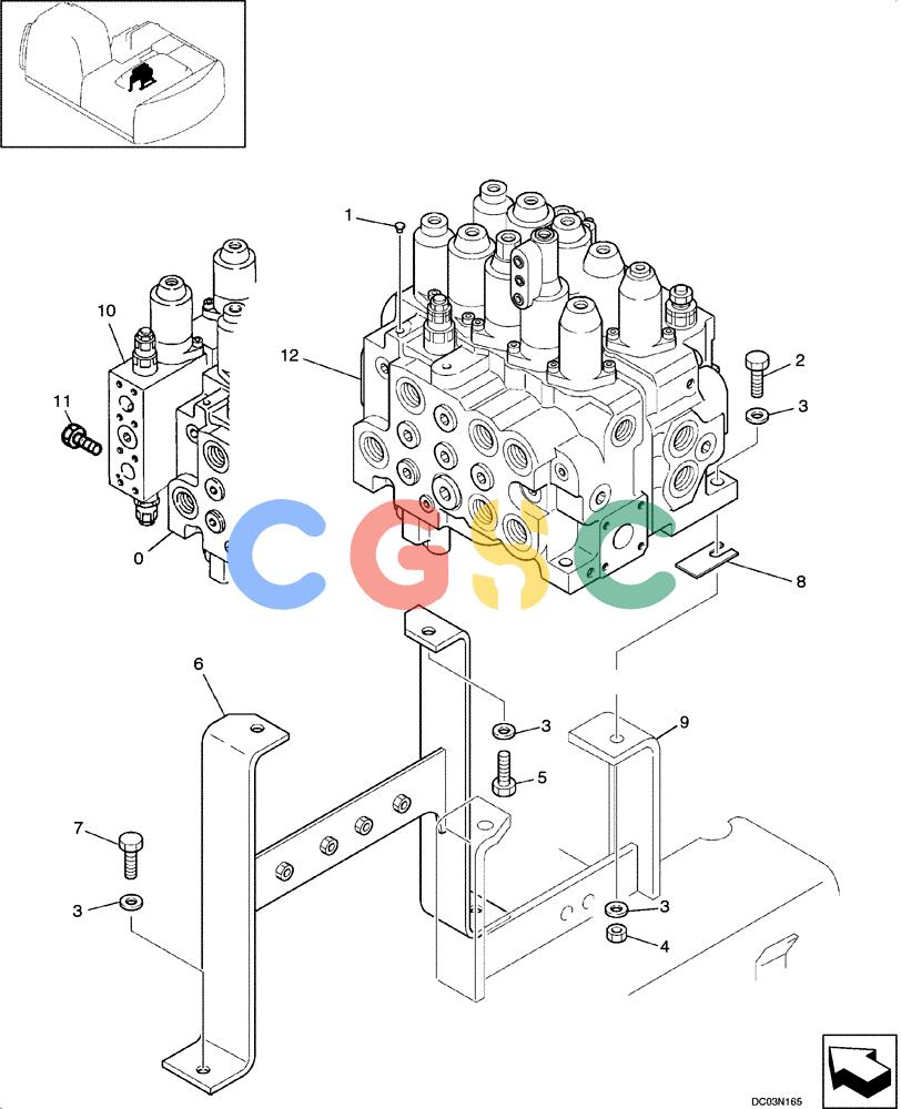 纽荷兰零件查询(E215) - CRAWLER EXCAVATOR (NA) - ASN N6DA21215 (1/06-) (08 -67[00]) - VALVE MOUNTING (YN30V00091F2) New Holland Constructuion