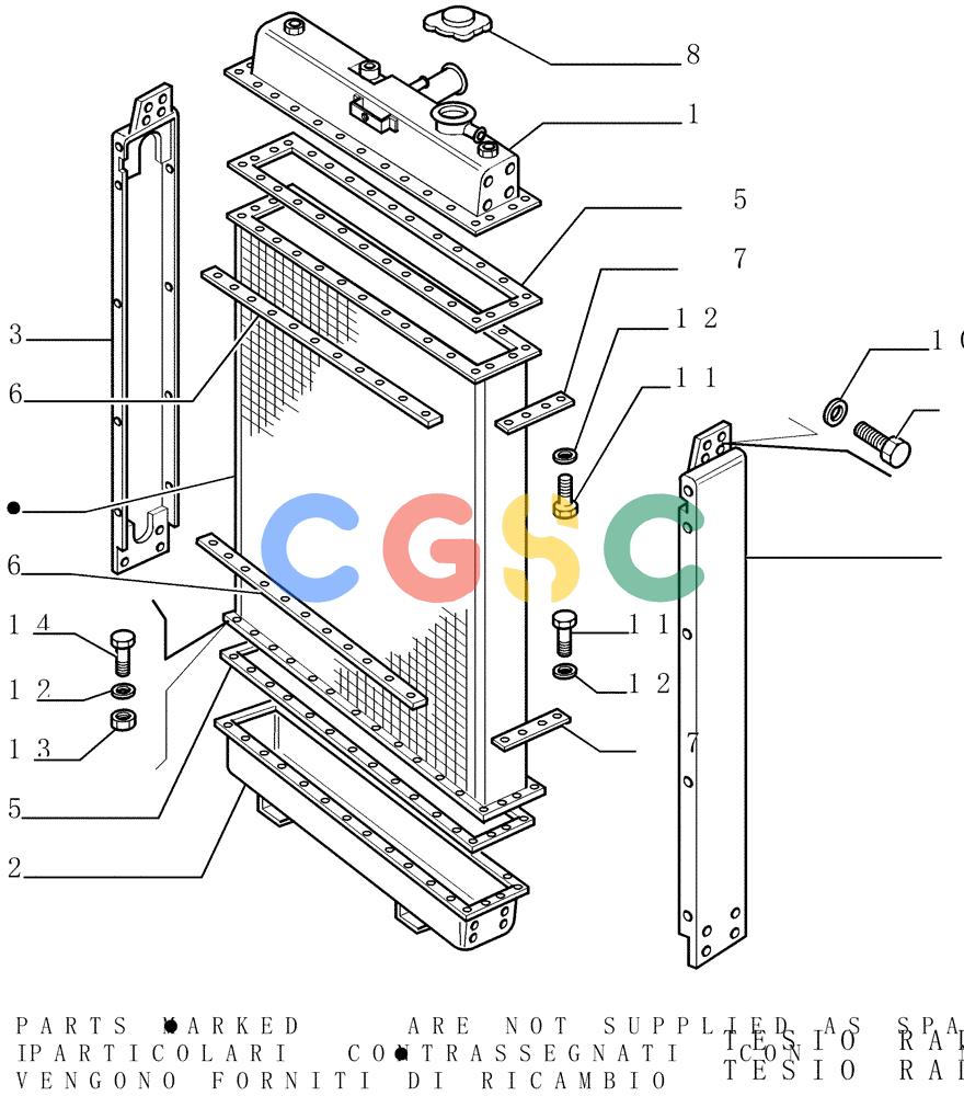 纽荷兰零件查询(FD145) - CRAWLER DOZER (N.A. VERSION) (10/98-) (0.550[04]) - WATER RADIATOR - COMPONENTS New Holland Constructuion
