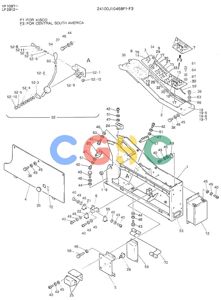 神钢零件查询(K905LC) - MARK II EXCAVATOR BTW YP1001 - YP1281 (1/87-12/03) (05-014) - PANEL ASSY, INST Kobelco