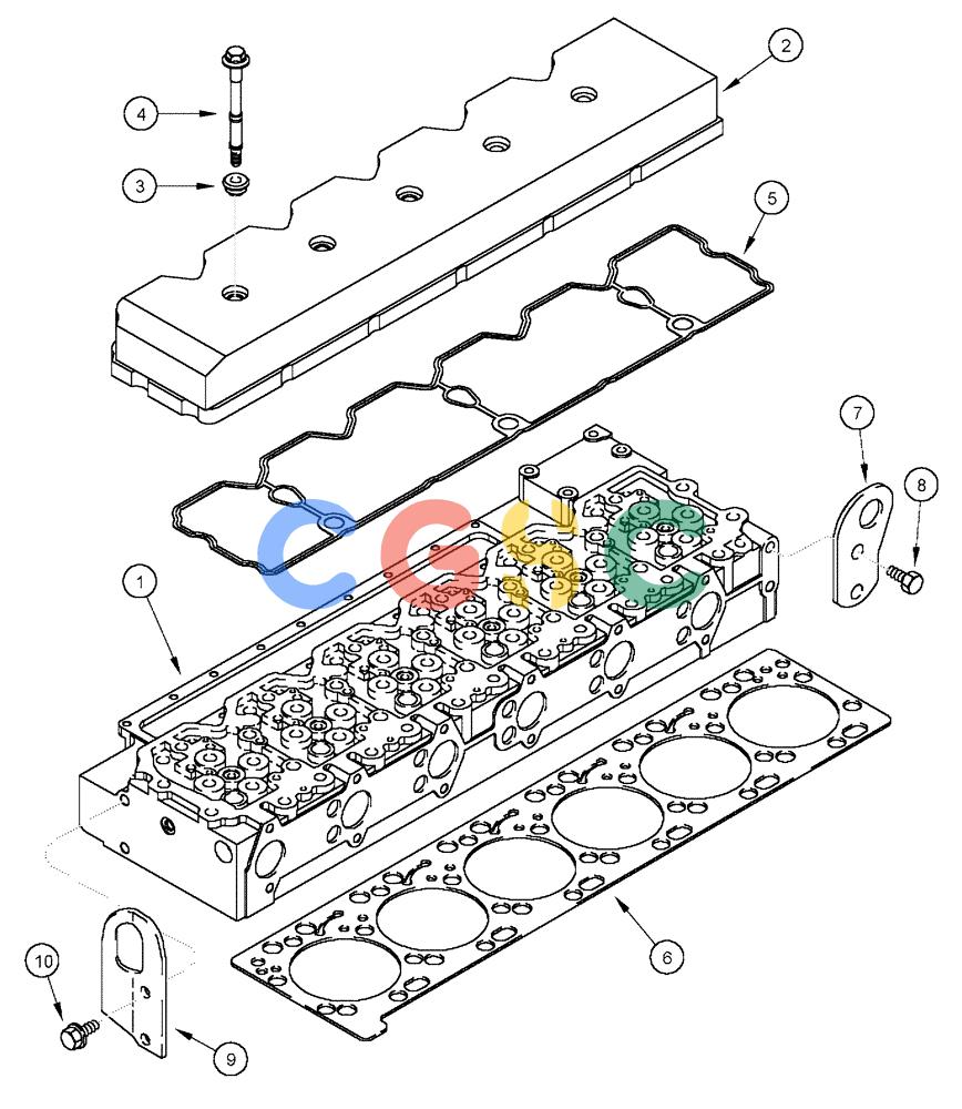 凯斯零件查询(FLX3510) - FLOATER (8/04-8/06) (02-047) - VALVE COVER, FLX 3010 & FLX 3510 Case Agriculture