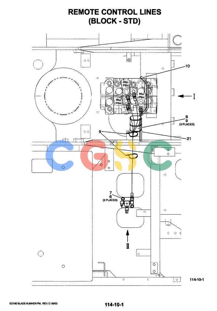 神钢零件查询(ED190LC-6E) - BLADE RUNNER EXCAVATOR/DOZER BTW YL03U0136 - YL03U0292 (1/05-12/06) (01-031[01]) - REMOTE CONTROL LINES (BLOCK-STD Kobelco