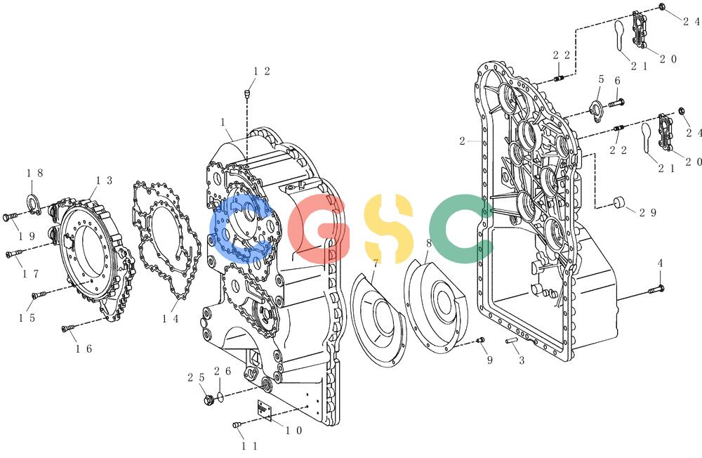 纽荷兰零件查询(AD250) - ARTICULATED DUMP TRUCK (7/01-) (1.211/1[07]) - TRANSMISSION - COMPONENTS New Holland Constructuion
