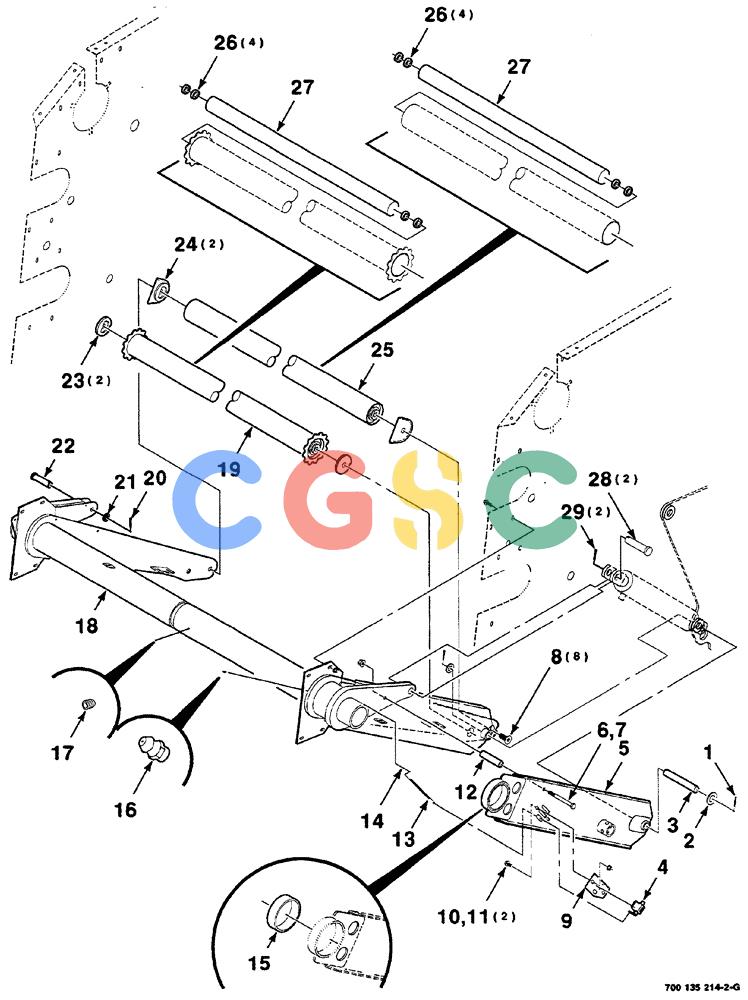 凯斯零件查询(RS561) - CASE IH ROUND BALER (1/99-12/00) (06-012) - BALE TENSIONING ROLLER ASSEMBLY (S.N. CFH0156001 THRU CFH0156399) Case Agriculture