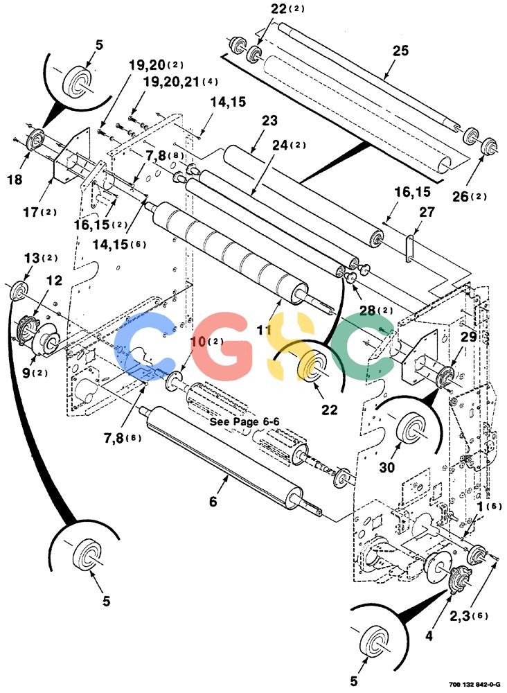凯斯零件查询(RS561) - CASE IH ROUND BALER (1/99-12/00) (06-004) - ROLLER ASSEMBLIES (UPPER) (S.N. CFH0156400 AND LATER) Case Agriculture