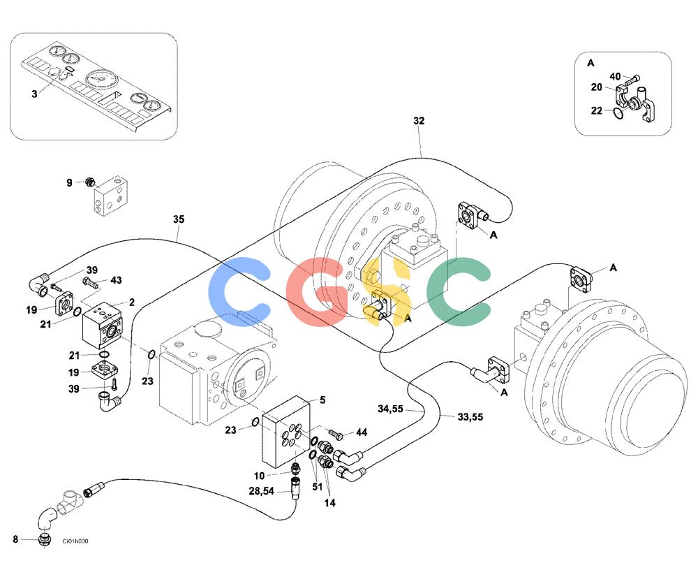 纽荷兰零件查询(CV2500) - VIBRATORY ROLLER (09-001-01[01]) - HYDRAULIC CIRCUIT,BRAKING New Holland Constructuion