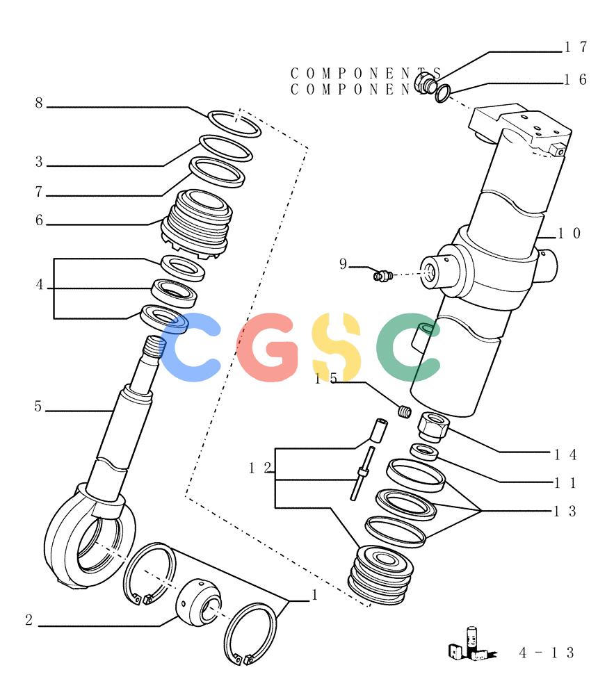 纽荷兰零件查询(DC180PS) - CRAWLER DOZER (11/00-) (3.443[02]) - LIFT CYLINDERS - FRONT IMPLEMENT New Holland Constructuion