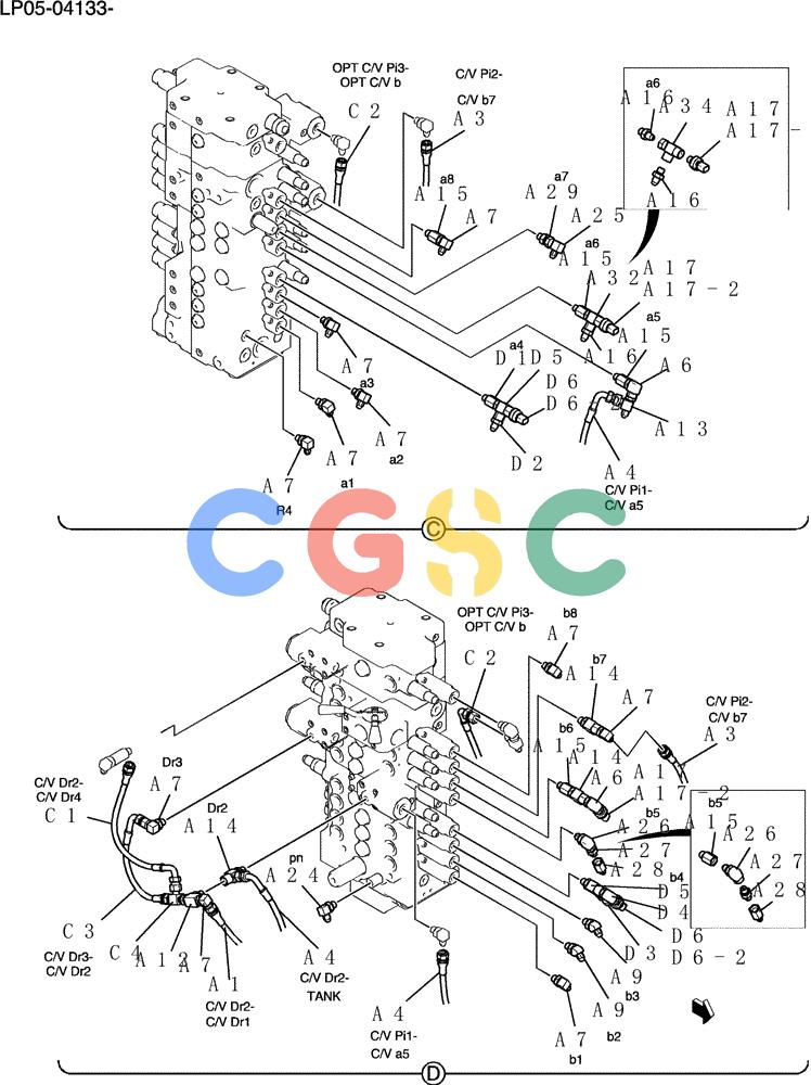 纽荷兰零件查询(E80BMSR) - CRAWLER EXCAVATOR ASN LF05-04001 - (N8TA18060) (146-18[2]) - CONTROL LINES, MAIN New Holland Constructuion