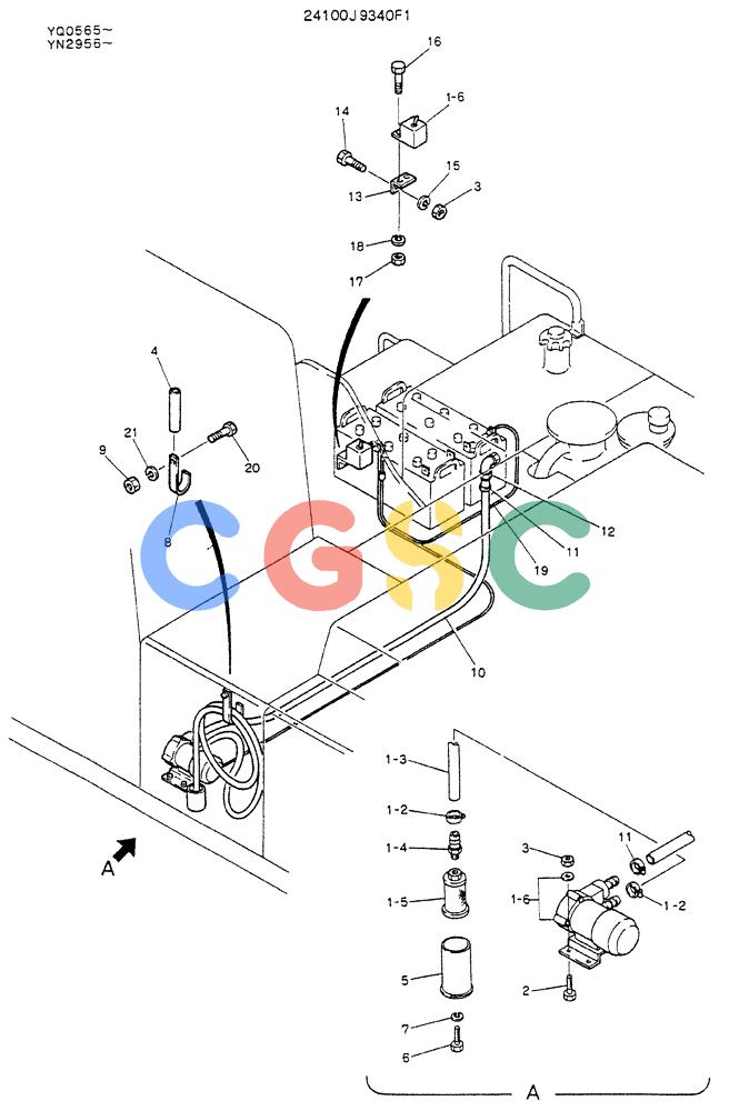 神钢零件查询(K907LC) - MARK II EXCAVATOR ASN YQ0565 (GLOBAL) (1/87-12/03) (08-001 ) - PUMP ASSY, FUEL Kobelco