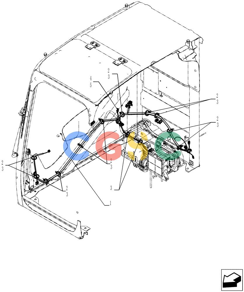 纽荷兰零件查询(E215B) - CRAWLER EXCAVATOR - TIER 3 (ROPS CAB) ASN NBDA21800 (6/13-) (01-087[00]) - HARNESS ASSY, CAB New Holland Constructuion