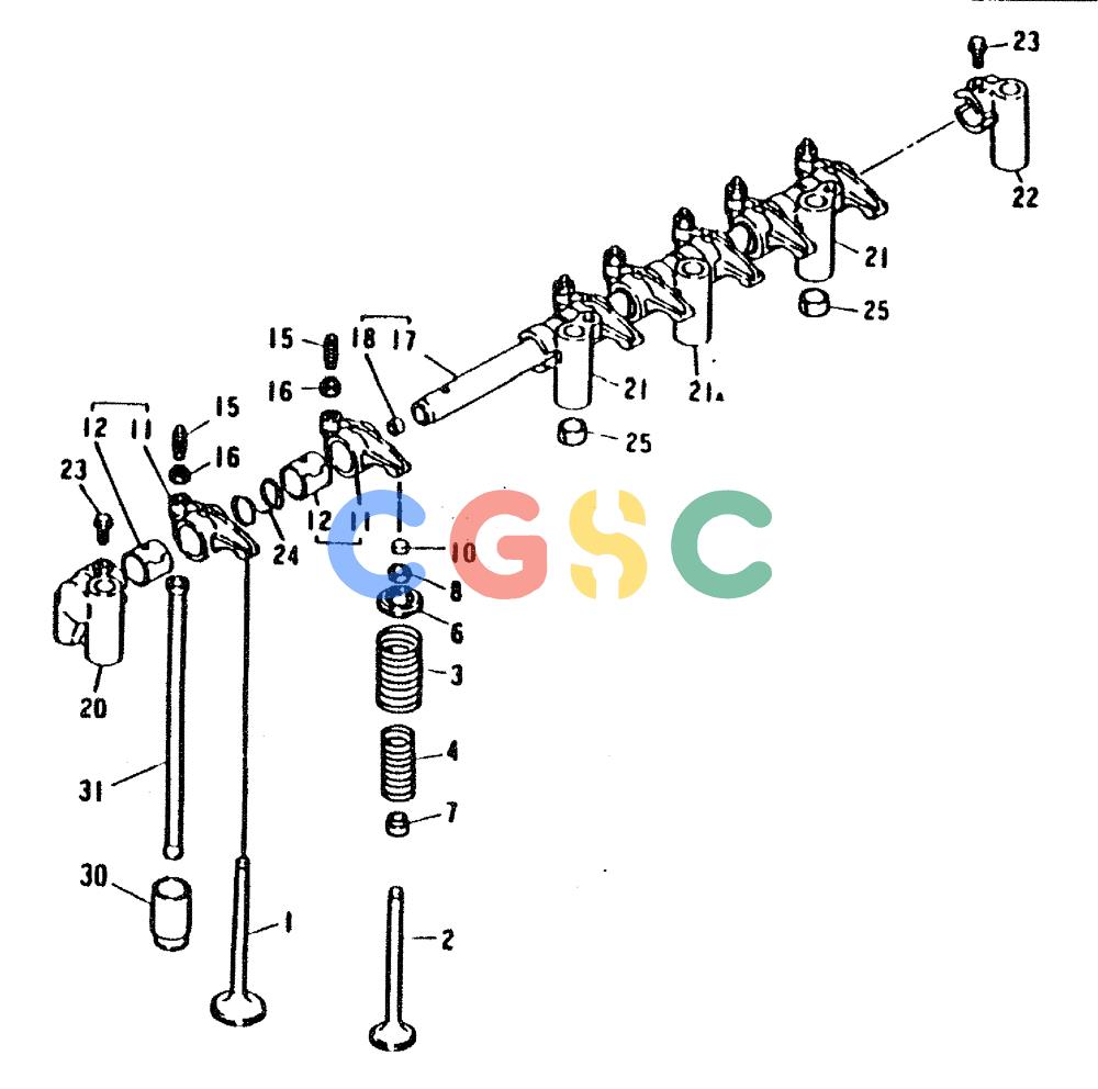神钢零件查询(6D31-T) - MITSUBISHI DIESEL ENGINE - MD200BLC EXCAVATORS (1/06-12/06) (01-014) - VALVE GEAR TRAIN Kobelco