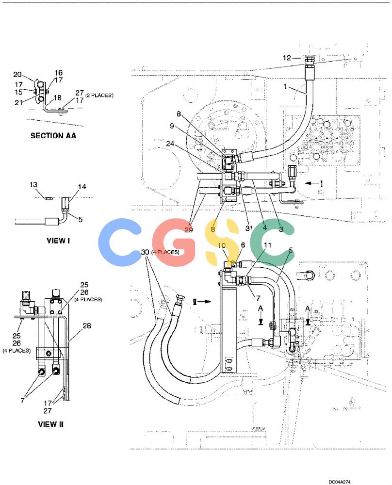 纽荷兰零件查询(E160) - CRAWLER EXCAVATOR (N.A.) (1/06-) (08 -09[00]) - HYDRAULIC LINES, 1 WAY New Holland Constructuion