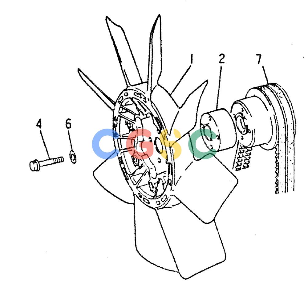 神钢零件查询(MD240C) - EXCAVATOR ASN LLU00601 (1/80-12/06) (17-032) - FAN & PULLEY Kobelco