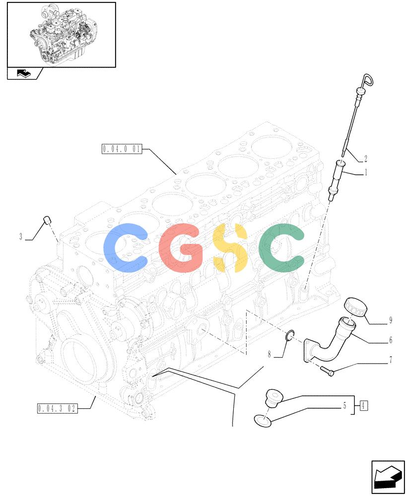 神钢零件查询(F4GE9684C J601) - ENGINE - 504360955 - 84152356 (1/13-) (0.27.0) - ENGINE OIL DIPSTICK (2853328 - 2852376) Kobelco