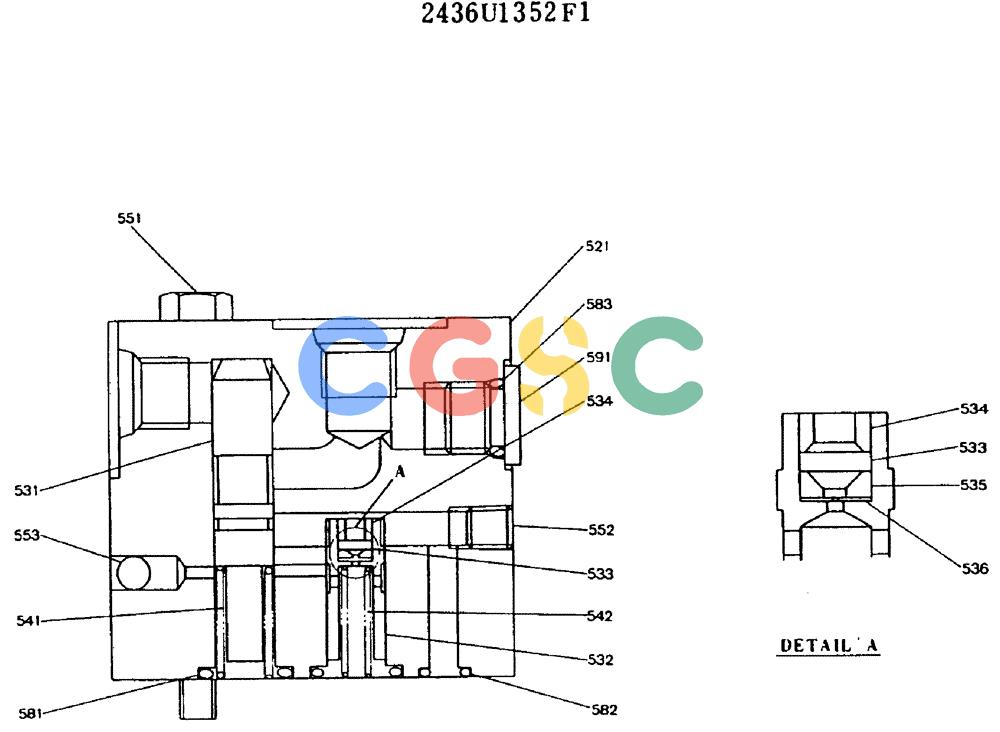 神钢零件查询(MD450BLC) - EXCAVATOR BTW TS0201 - TS0394 (1/80-12/06) (11-019) - VALVE ASSY, REDUCTION Kobelco