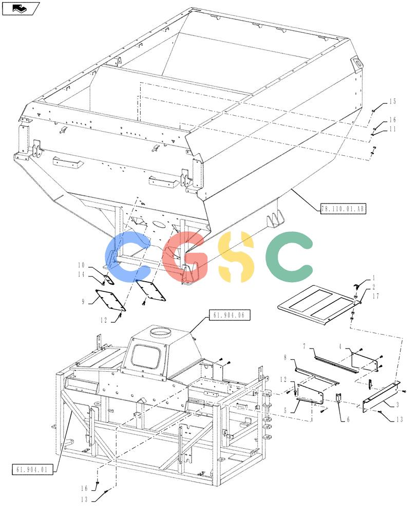 凯斯零件查询(810) - FLEX-AIR APPLICATOR - 2012 (2/12-) (78.110.01.AE) - SINGLE BIN ASSEMBLY Case Agriculture