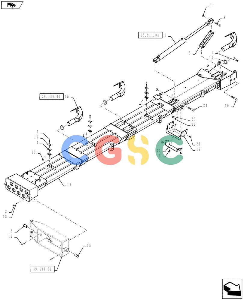 凯斯零件查询(810) - FLEX-AIR APPLICATOR - 2012 (2/12-) (39.130.19) - 70' BOOM, LH, INNER, 2-1/2" TUBES Case Agriculture