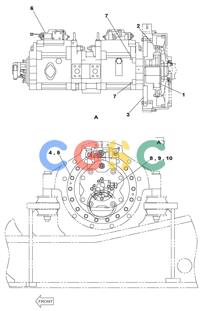 纽荷兰零件查询(E805) - CRAWLER EXCAVATOR TIER 3 (7/06-) (08-002-00[01]) - HYDRAULIC PUMP - COUPLING New Holland Constructuion