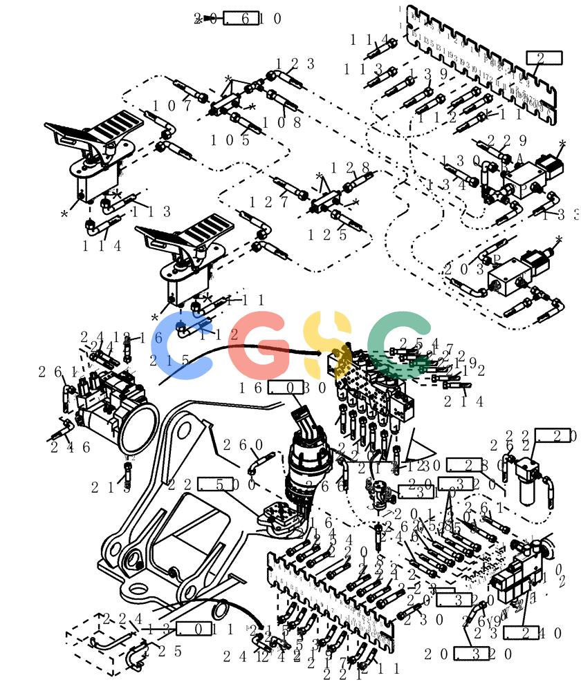 纽荷兰零件查询(EC350) - CRAWLER EXCAVATOR (2/00-) (20.641[001]) - HYDRAULIC SYSTEM CASCADE MOUNTING PARTS (S/N 735003-735032) New Holland Constructuion