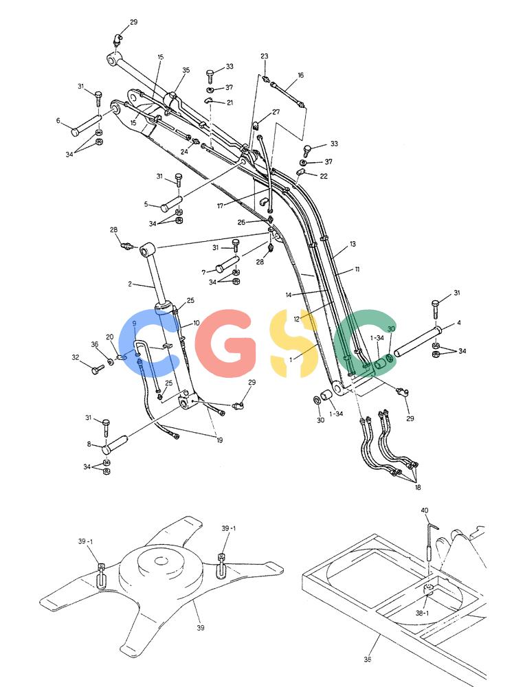 神钢零件查询(K903B) - EXCAVATOR ASN LE3401 (1/85-12/03) (11-017) - BOOM ASSY, 3.65M (FOR EXPORT) P/N 24100J4950F2 Kobelco