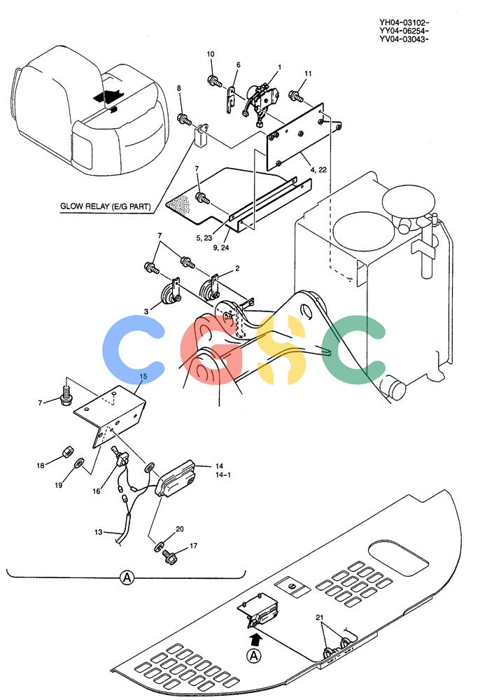 纽荷兰零件查询(E115SR) - CRAWLER EXCAVATOR ASN YV04-03043 (01-064) - ELECTRICAL ASSY, UPPER New Holland Constructuion