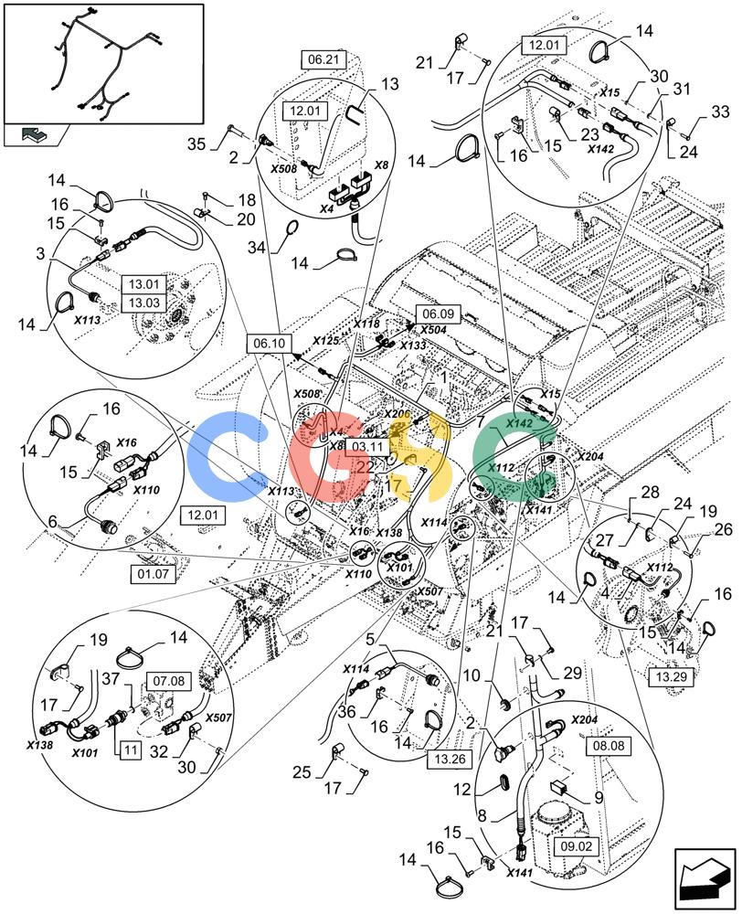凯斯零件查询(LB433S) - BIG RECTANGULAR BALER (9/08-12/12) (06.19[01]) - ELECTRICITY BALE CONTROL Case Agriculture