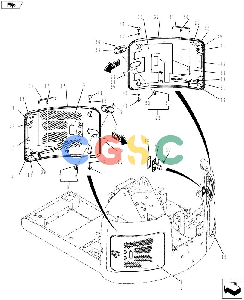 纽荷兰零件查询(E70BSR) - COMPACT CRAWLER EXCAVATOR ASN YT06-18001 (01-069[09]) - GUARD INSTALLATION New Holland Constructuion
