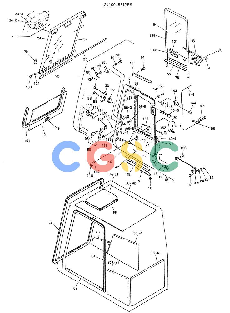 神钢零件查询(K905LC) - MARK II EXCAVATOR BTW YP1001 - YP1281. (4/89-12/03) (02-002[02]) - CAB ASSY Kobelco