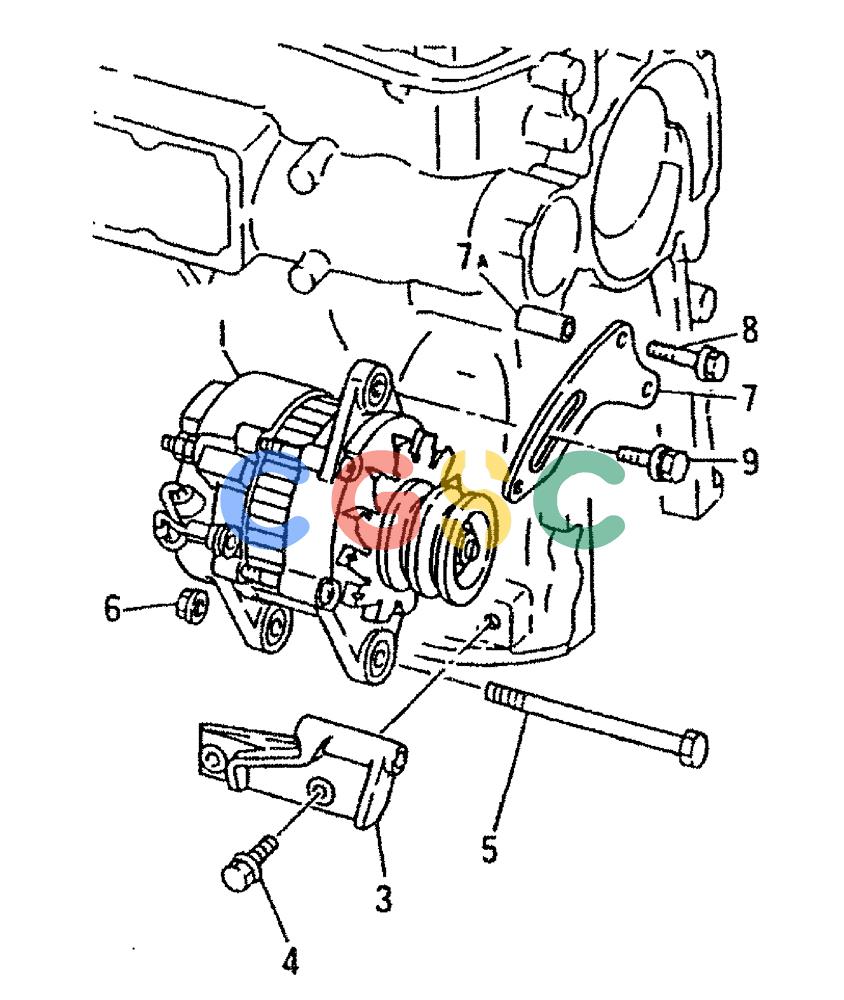 神钢零件查询(6D16-T) - MITSUBISHI DIESEL ENGINE - K909LC & MD240BLC (1/87-12/06) (04-006) - ALTERNATOR GENERAL P/N ME049171 Kobelco