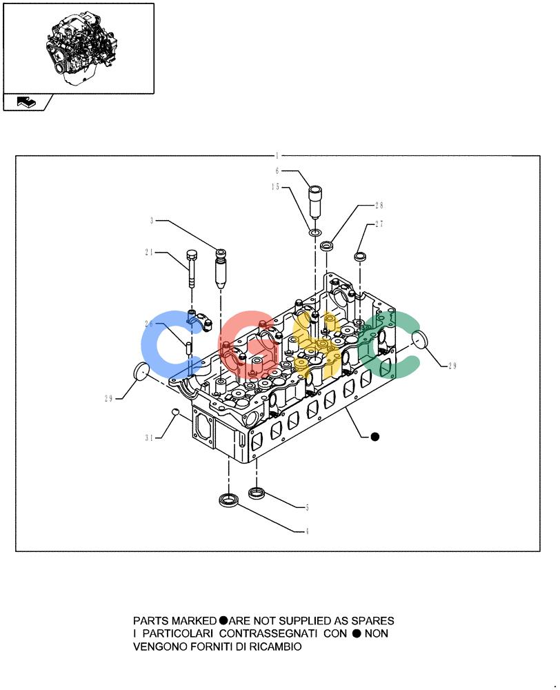 纽荷兰零件查询(E235BSR) - CRAWLER EXCAVATOR (5/07-) (0.060[01]) - CYLINDER HEAD New Holland Constructuion
