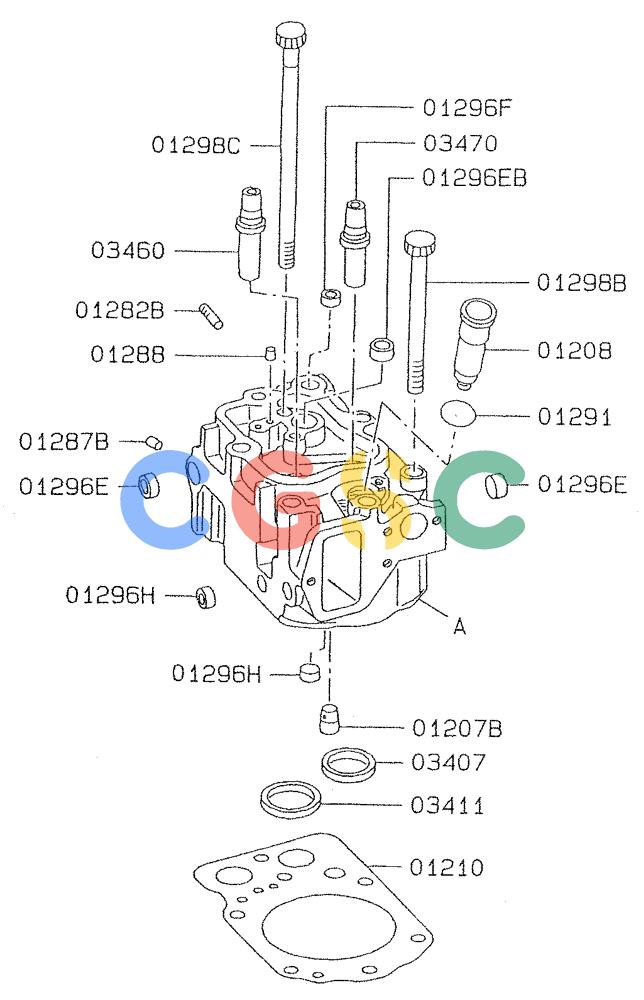 神钢零件查询(6D24-TEB) - MITSUBISHI DIESEL ENGINE (1/06-12/06) (01-007) - CYLINDER HEAD Kobelco