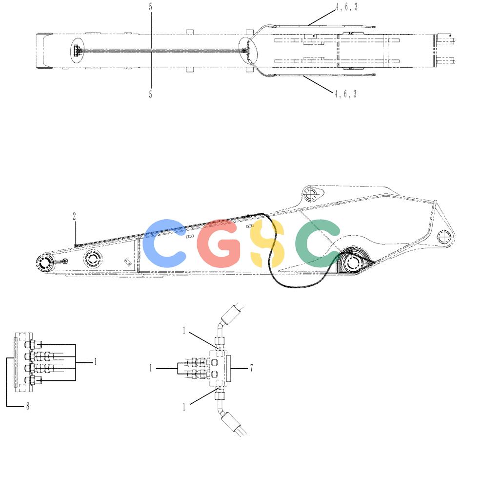 神钢零件查询(SK170-8) - ACERA MARK III EXCAVATOR - TIER 3 (NA) ASN YM04-U1601 - (5/07-12/12) (03-11[05]) - ARM - LINE JRB Kobelco